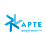 Logo de APTE (Asociación de Parques Científicos y Tecnológicos de España), aliado en CTI de Fundagedescol.